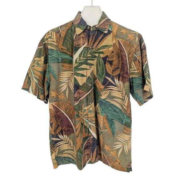 Vintage The Territory Ahead Hawaiian Button Up Shirt Men Size L Floral Tropical - Picture 1 of 9